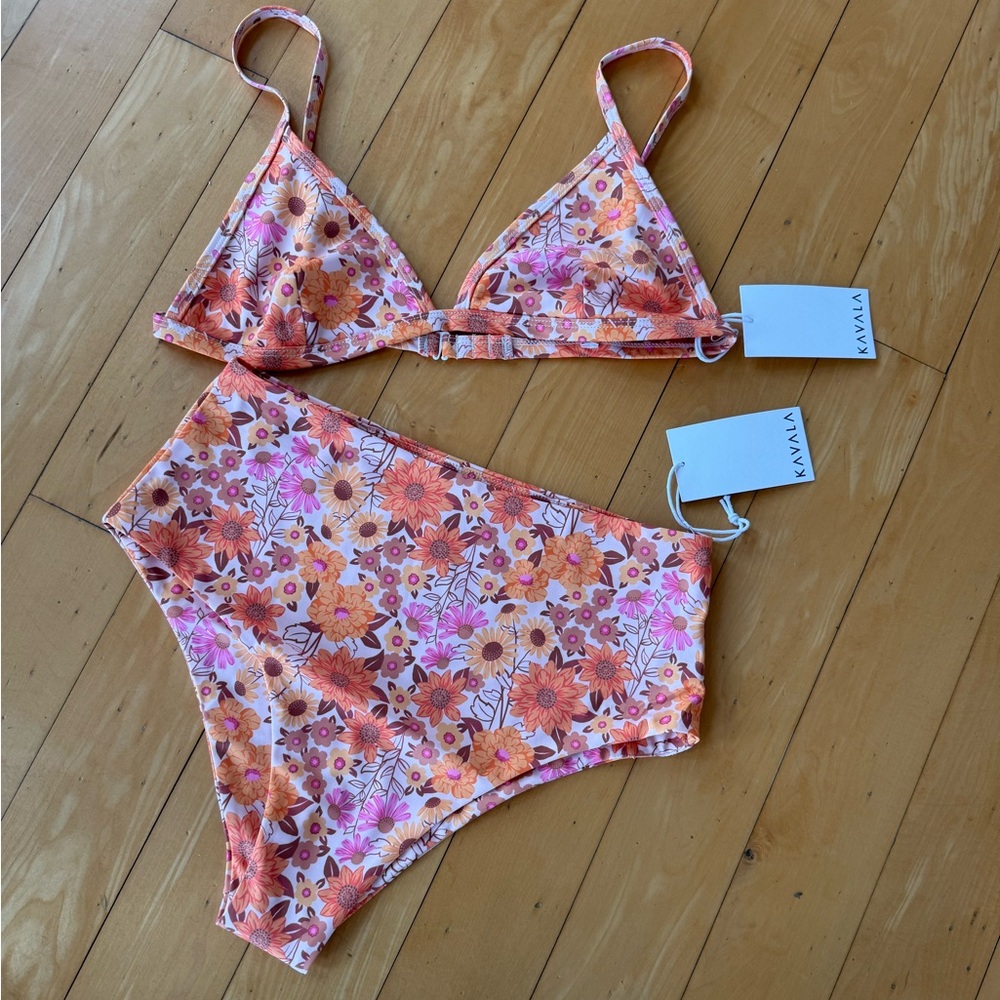 Kavala collective bikini top & bottom in bloom medium